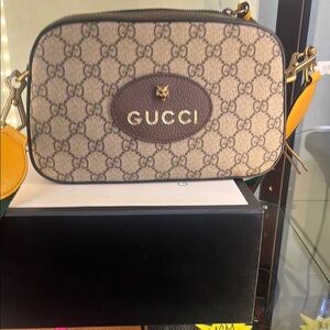 Gucci Cream and Brown Crossbody Bag